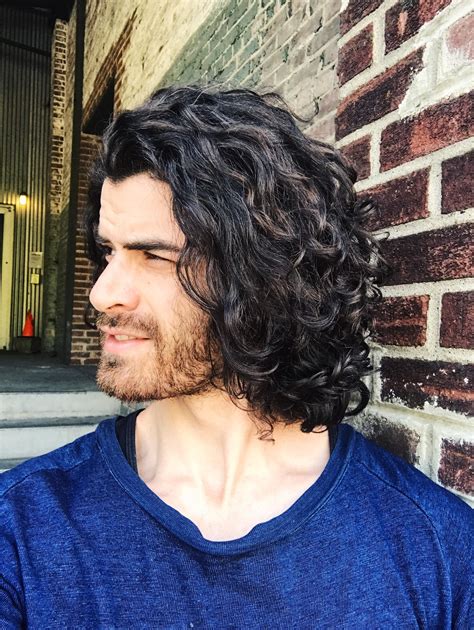 long curly hair styles men